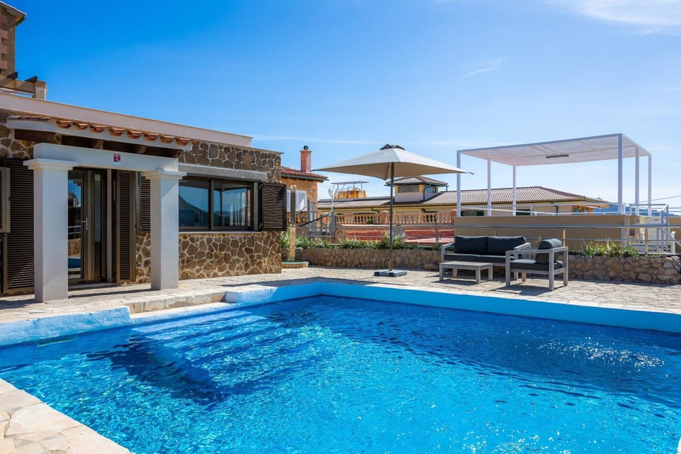 Property building, Living room, Swimming pool