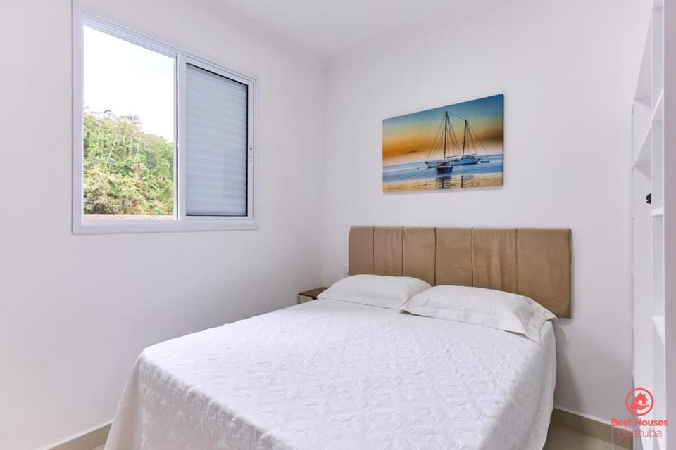 BH28: 1 Quadra d Praia, Ar, Churrasqueira, Piscina Apartment in Ubatuba