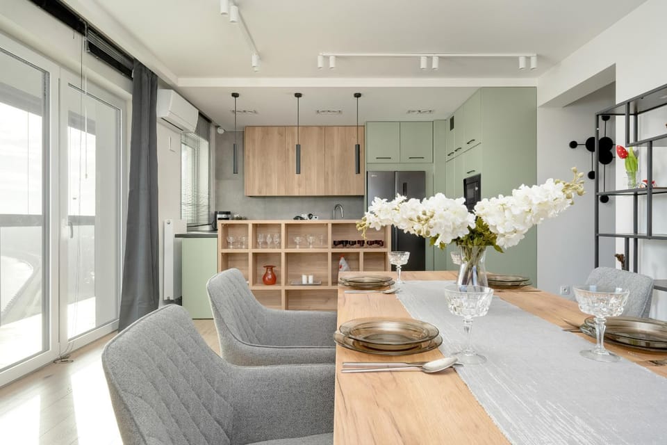 Kitchen or kitchenette, Living room, Dining area