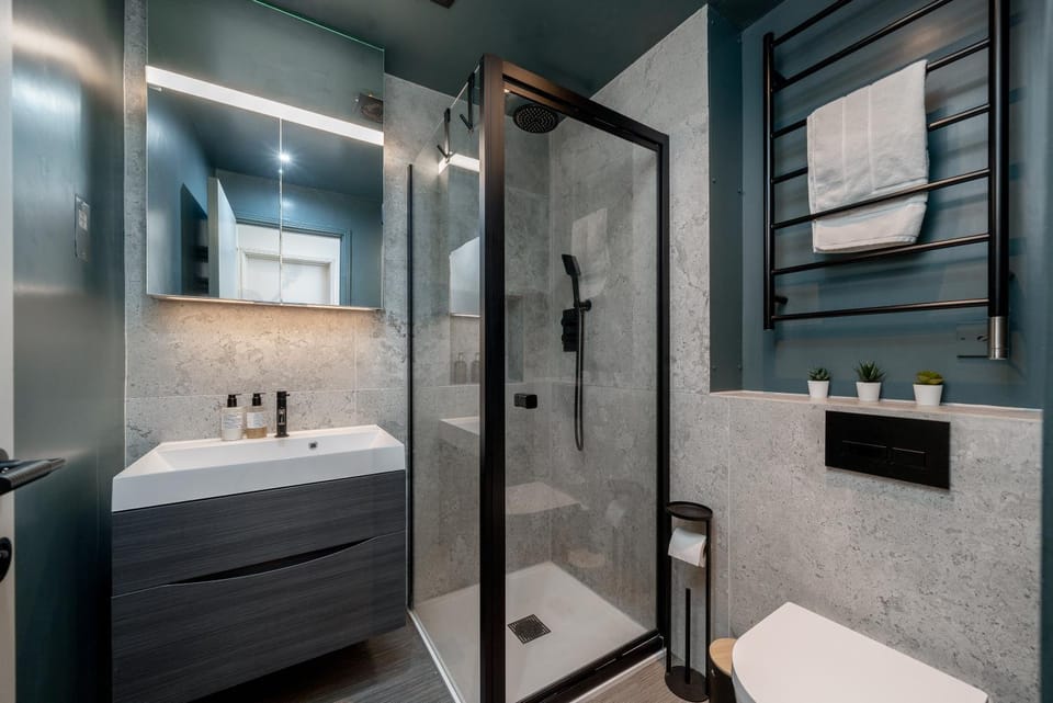 Shower, Toilet, Bathroom, towels