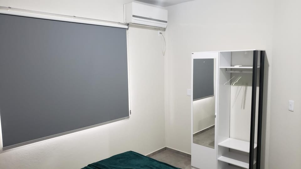 Bed, Photo of the whole room, Bedroom, wardrobe, air conditioner