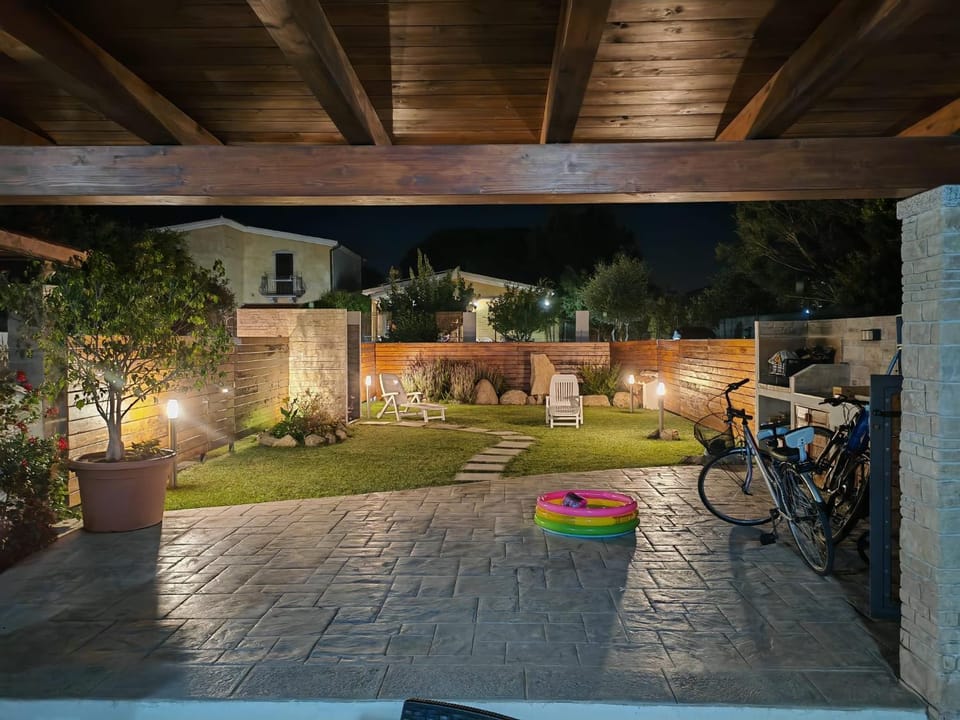 Property building, Night, Garden, Garden view
