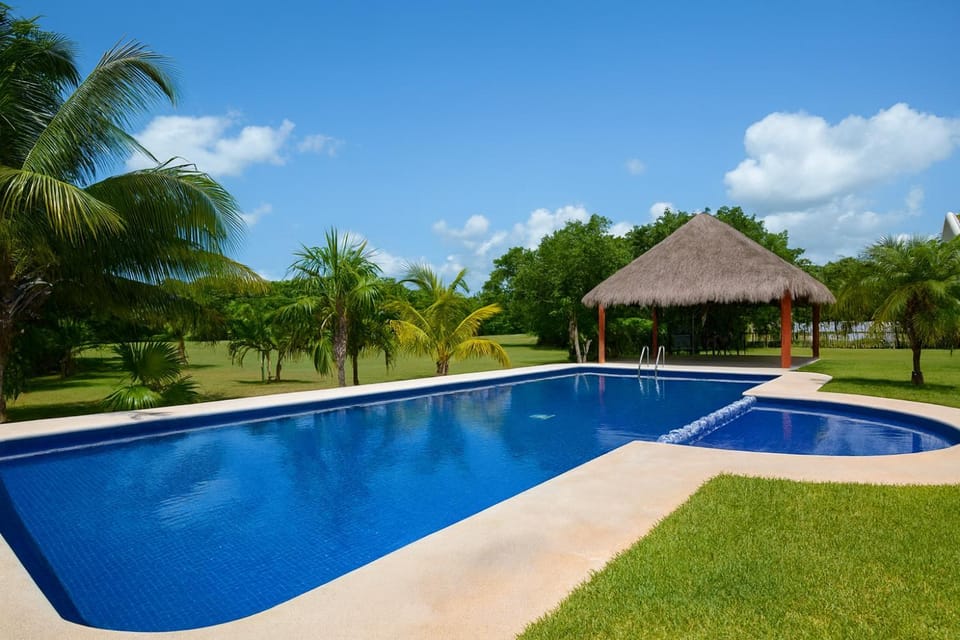 Day, Natural landscape, Garden, Garden view, Pool view, Swimming pool, sunbed