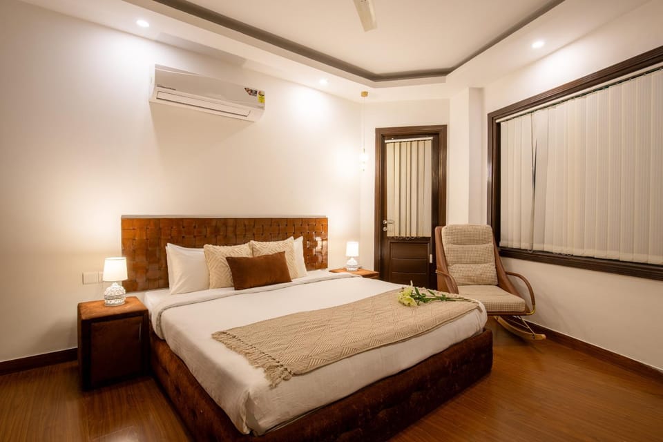 Bed, Photo of the whole room, Bedroom, air conditioner
