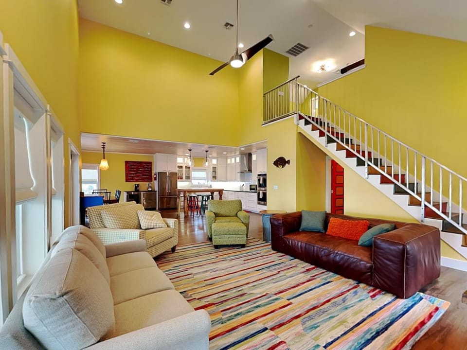 Kitchen or kitchenette, Living room, Seating area, furniture, kitchen