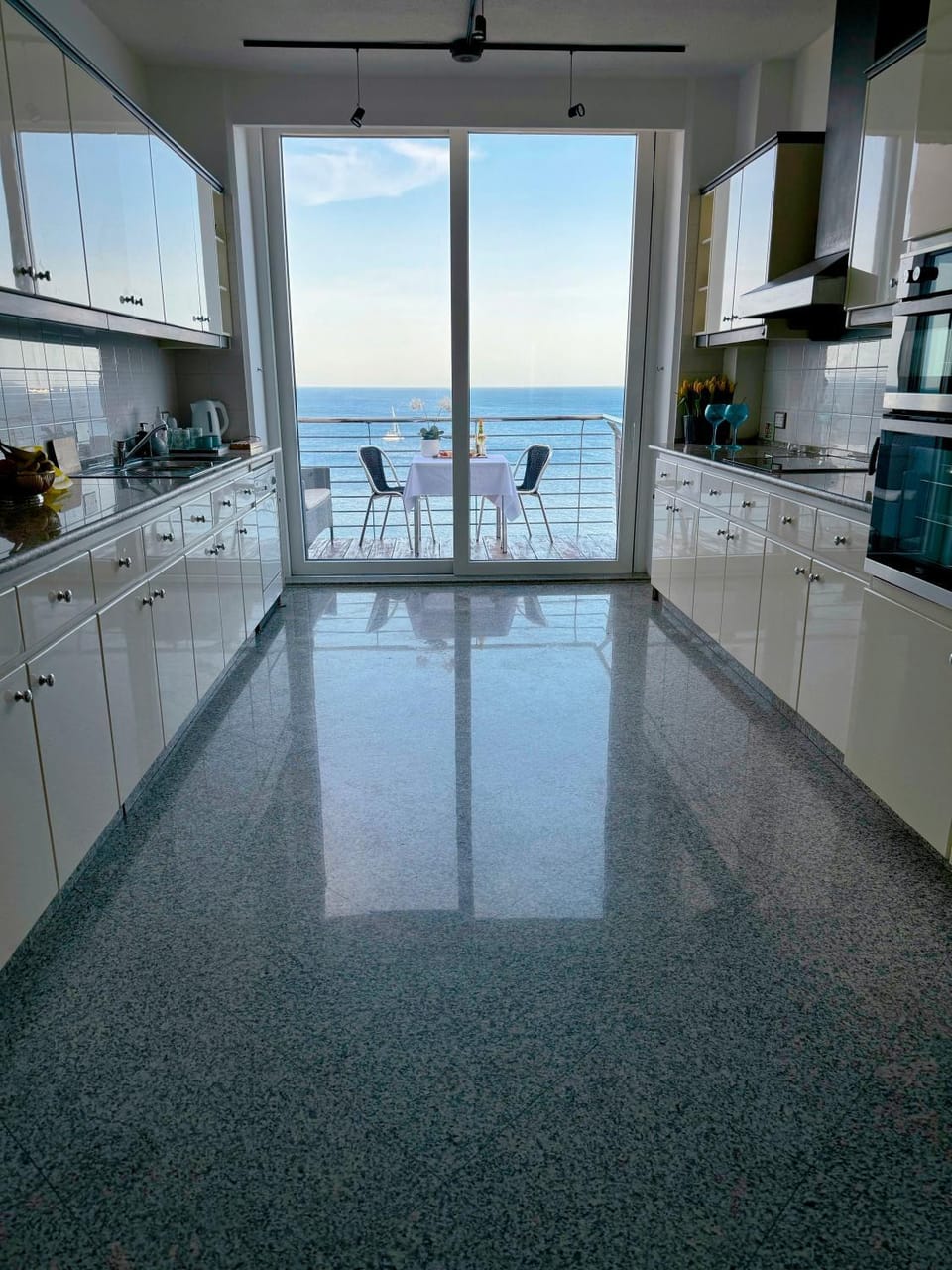 Kitchen or kitchenette, Sea view, dishwasher, minibar, pet friendly, stove