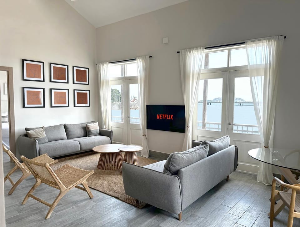 Living room, Seating area, Sea view
