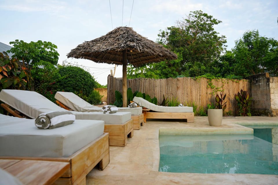 Patio, Natural landscape, Garden, Garden view, Pool view, Swimming pool, sunbed