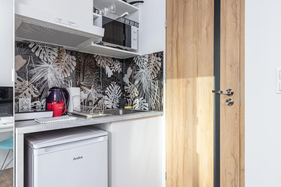 Kitchen or kitchenette, minibar, stove