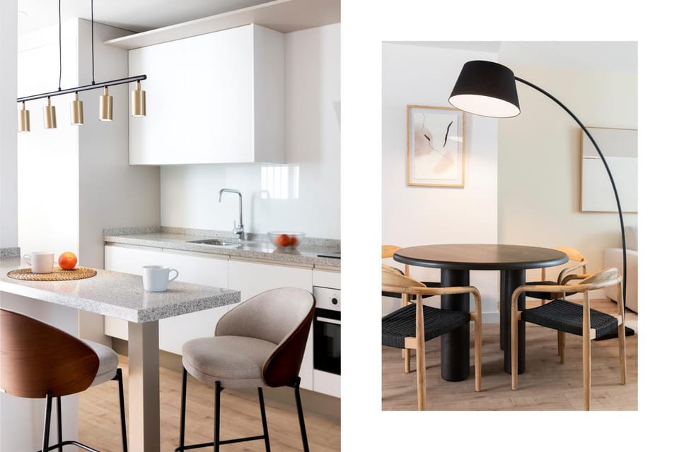 Kitchen or kitchenette, Living room, Seating area, Dining area, minibar, stove