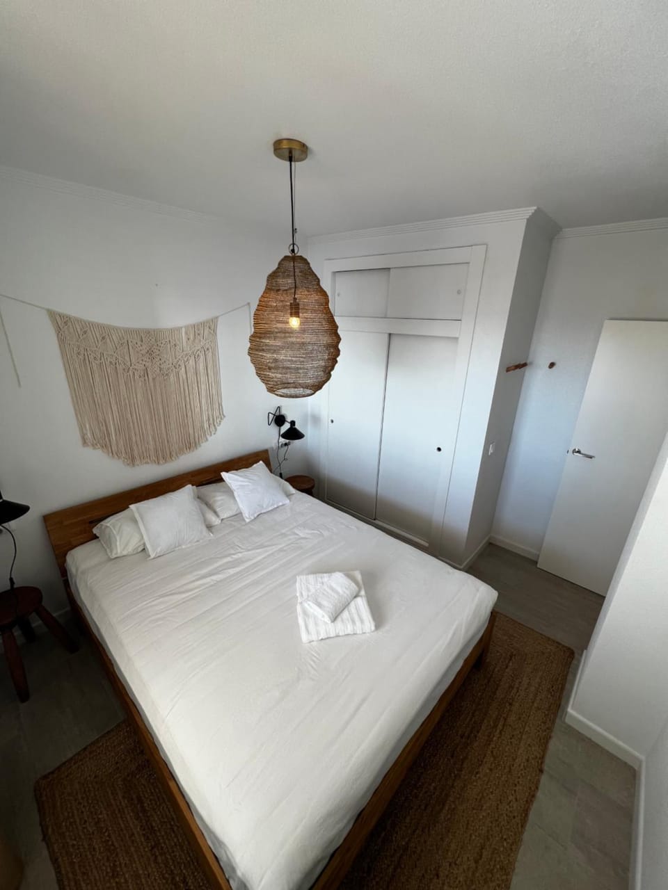 Bed, Photo of the whole room, Bedroom, towels, wardrobe