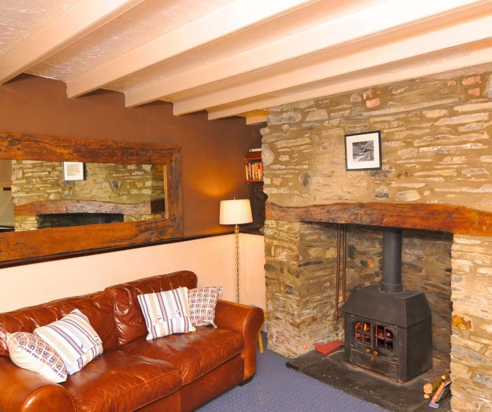 Living room, fireplace
