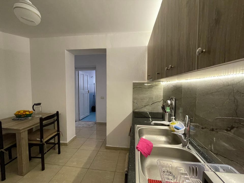 Dining area, stove, kitchen