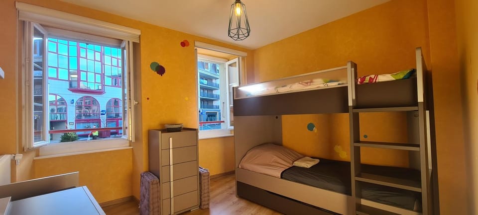 Bed, Photo of the whole room, Bedroom, bunk bed, wardrobe