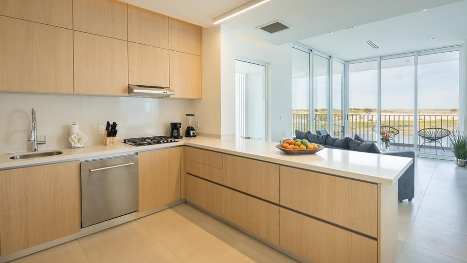 View (from property/room), Kitchen or kitchenette, dishwasher, stove