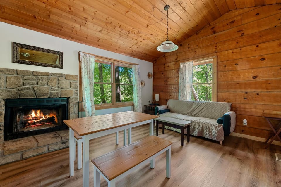 Whispering Pines, Rustic Cabin, WiFi, Hot Tub, Fireplace, Views! Cabin in Pittman Center