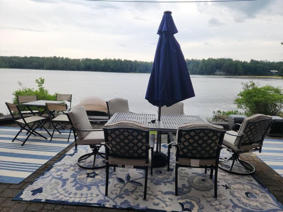 Patio, Seating area, Lake view