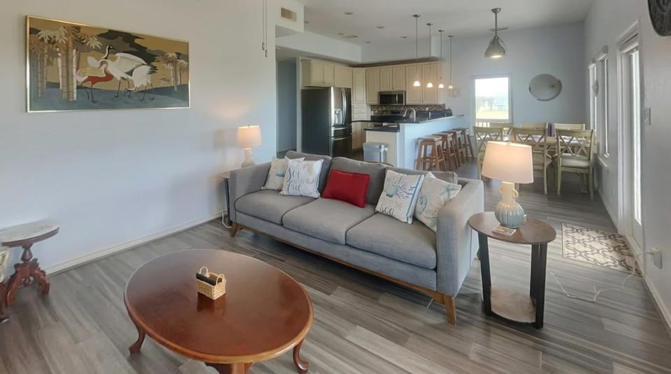 Kitchen or kitchenette, Living room, Seating area, Dining area, furniture, air conditioner