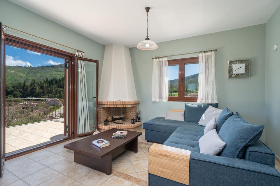 Patio, Natural landscape, Living room, Seating area, Mountain view