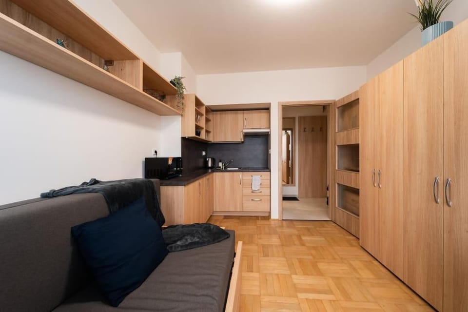 Kitchen or kitchenette, Living room, Seating area