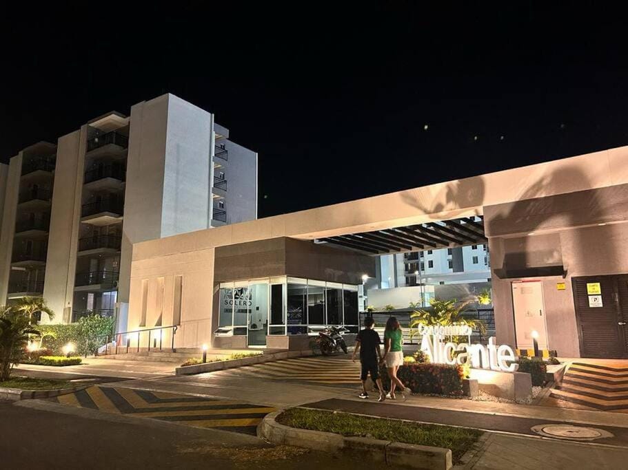 Property building, Night, Parking