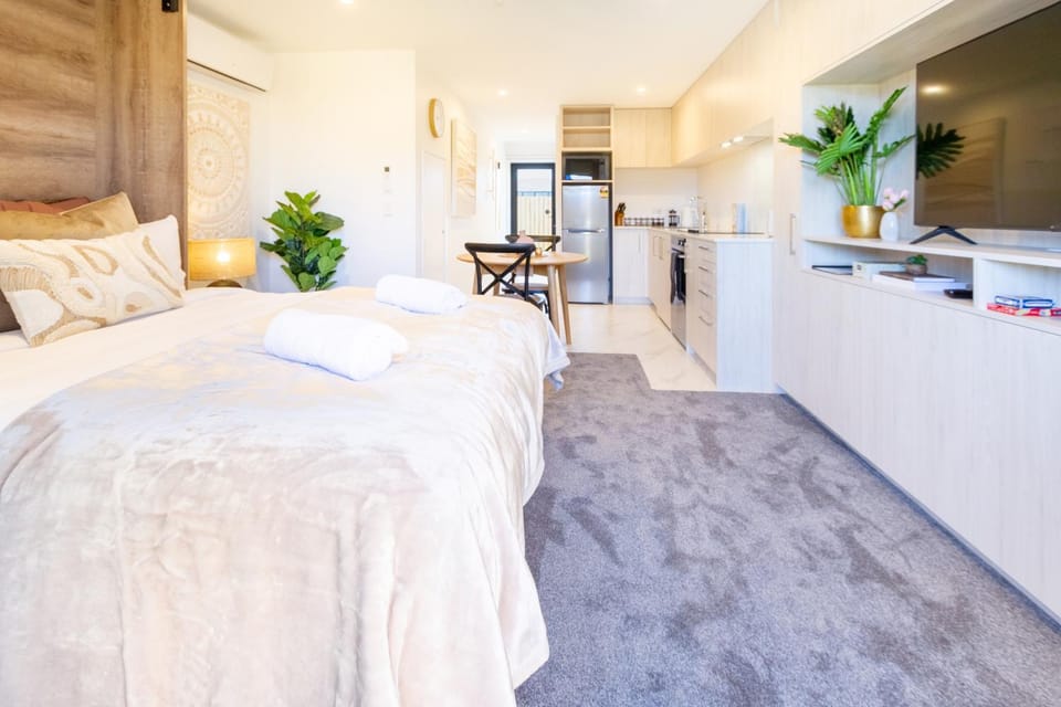 Bed, TV and multimedia, Kitchen or kitchenette, Photo of the whole room, Decorative detail, Dining area, hair dresser, minibar, pet friendly, air conditioner