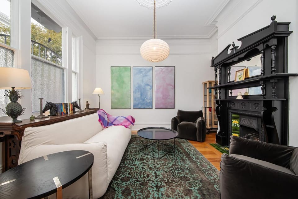 Living room, fireplace
