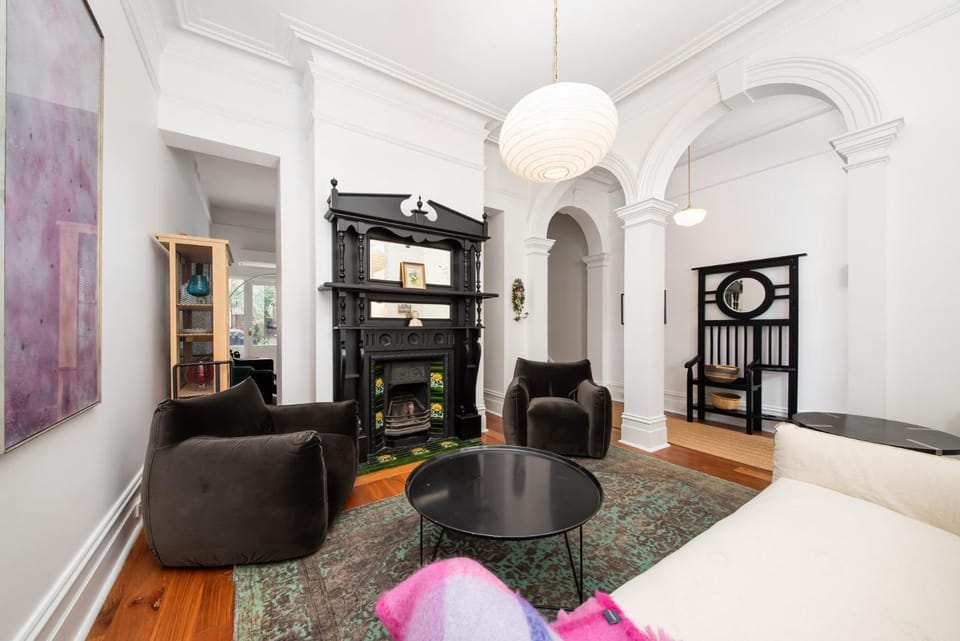Living room, fireplace