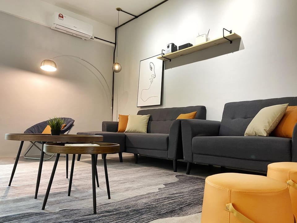 Living room, Seating area, air conditioner