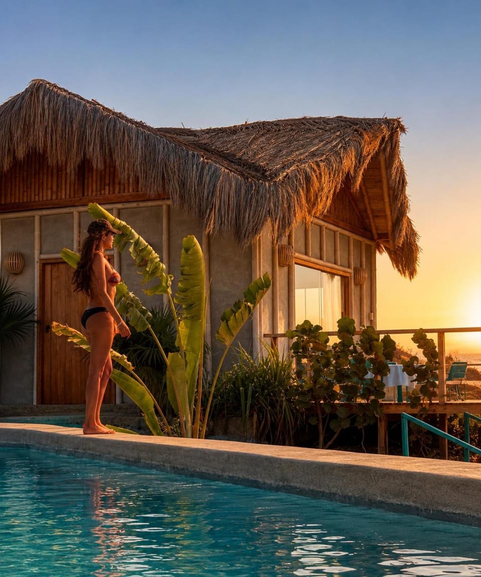 Day, People, Natural landscape, Pool view, Swimming pool, Sunset