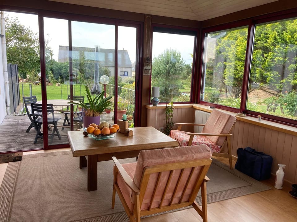 Living room, Seating area, Garden view