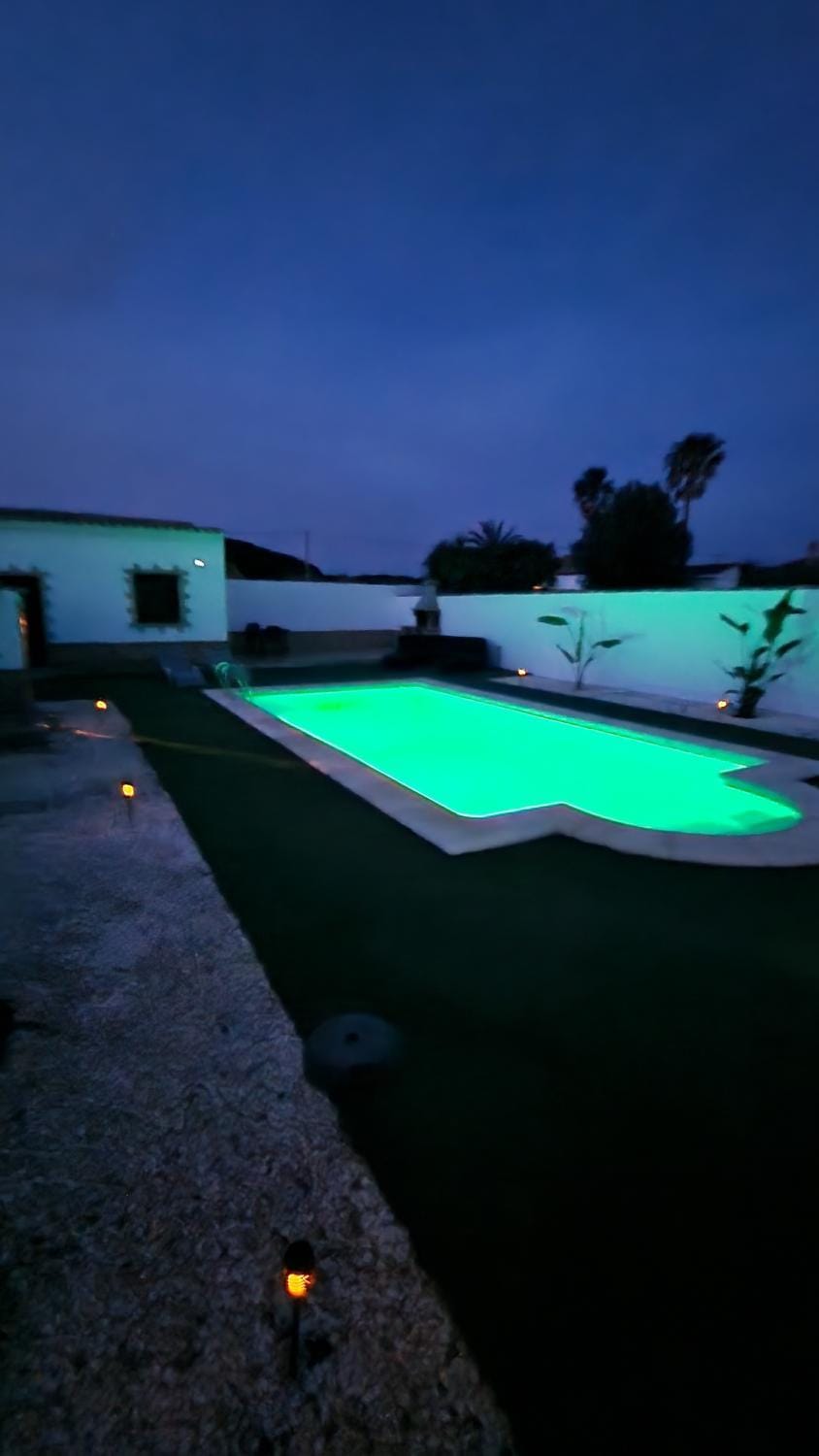 Night, Pool view, Swimming pool
