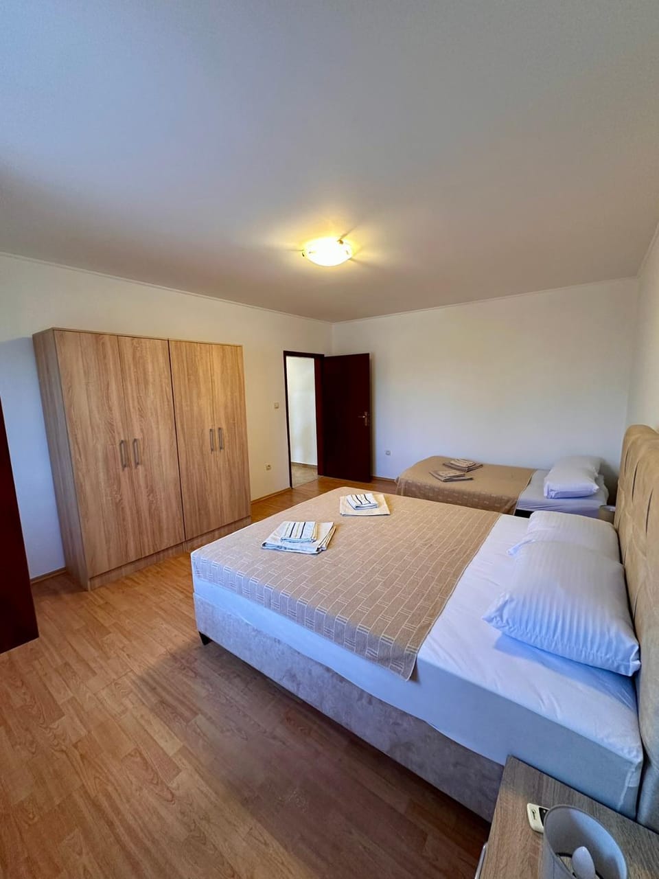 Bed, Photo of the whole room, Bedroom, towels, wardrobe