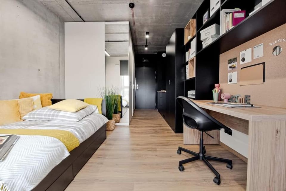 Bed, Photo of the whole room, Bedroom, hair dresser