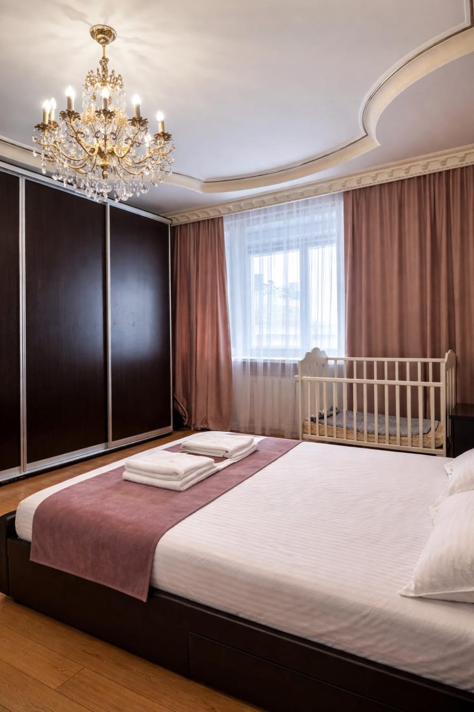 Bed, Photo of the whole room, Bedroom, cot, wardrobe
