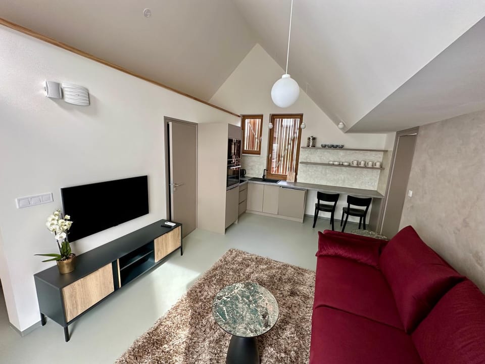 TV and multimedia, Kitchen or kitchenette, Living room, Seating area