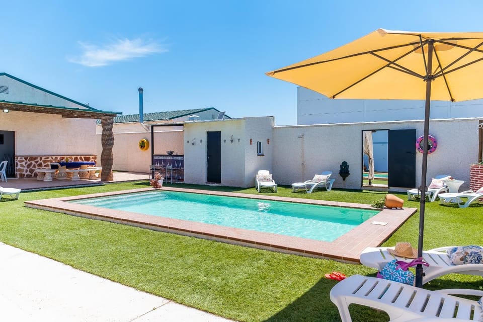 Property building, Living room, Swimming pool