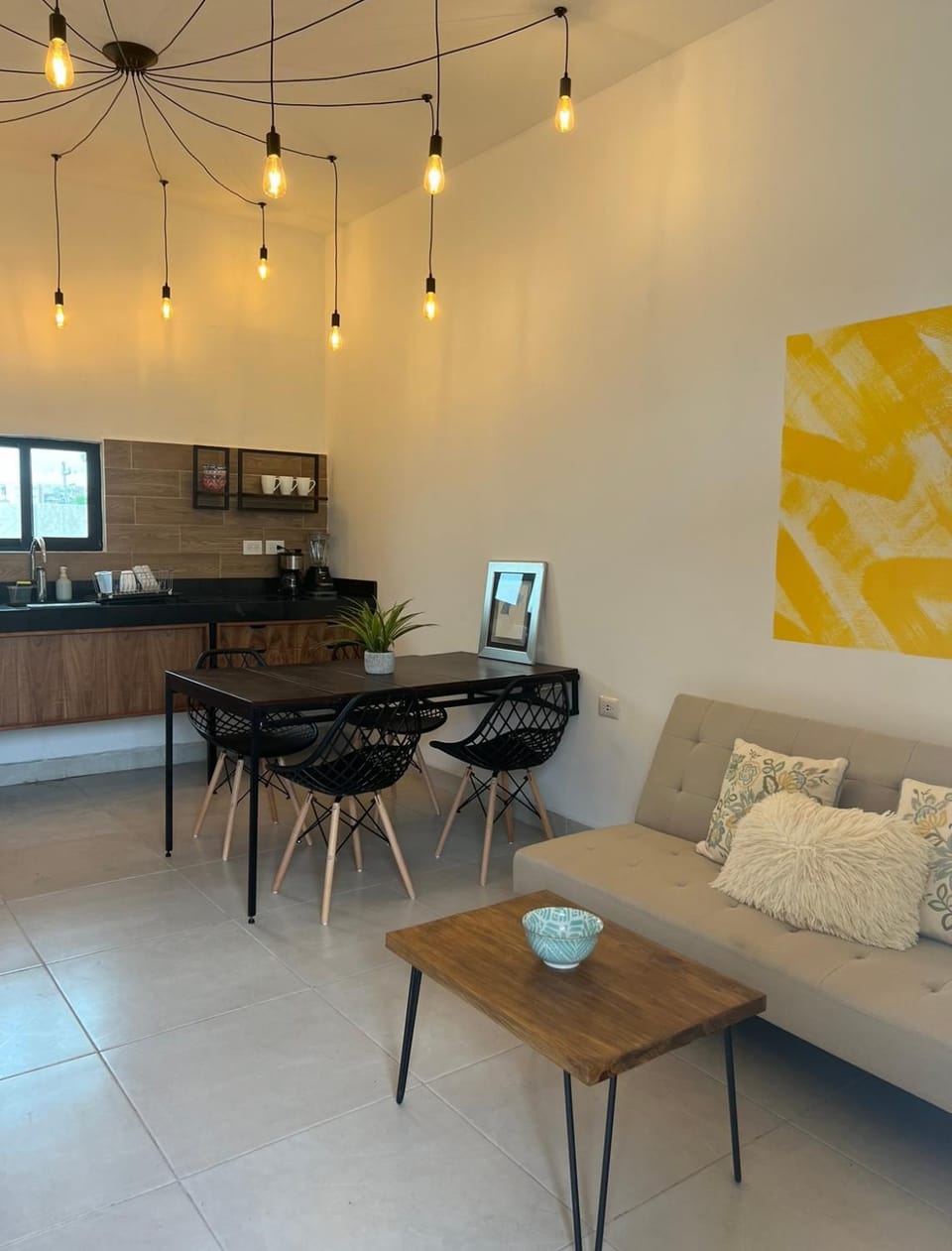Kitchen or kitchenette, Living room, Dining area