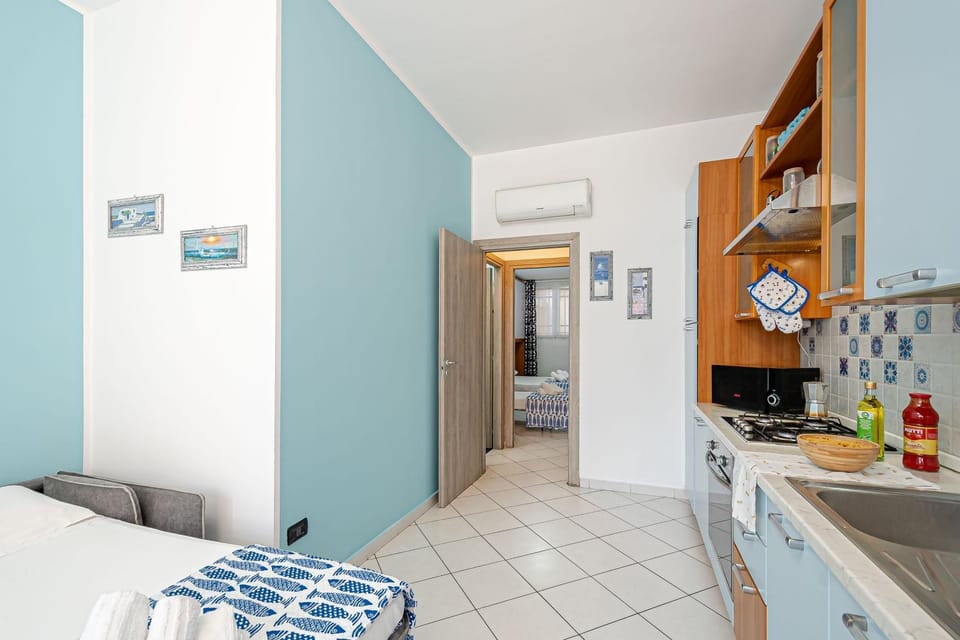 Living room, kitchen, air conditioner