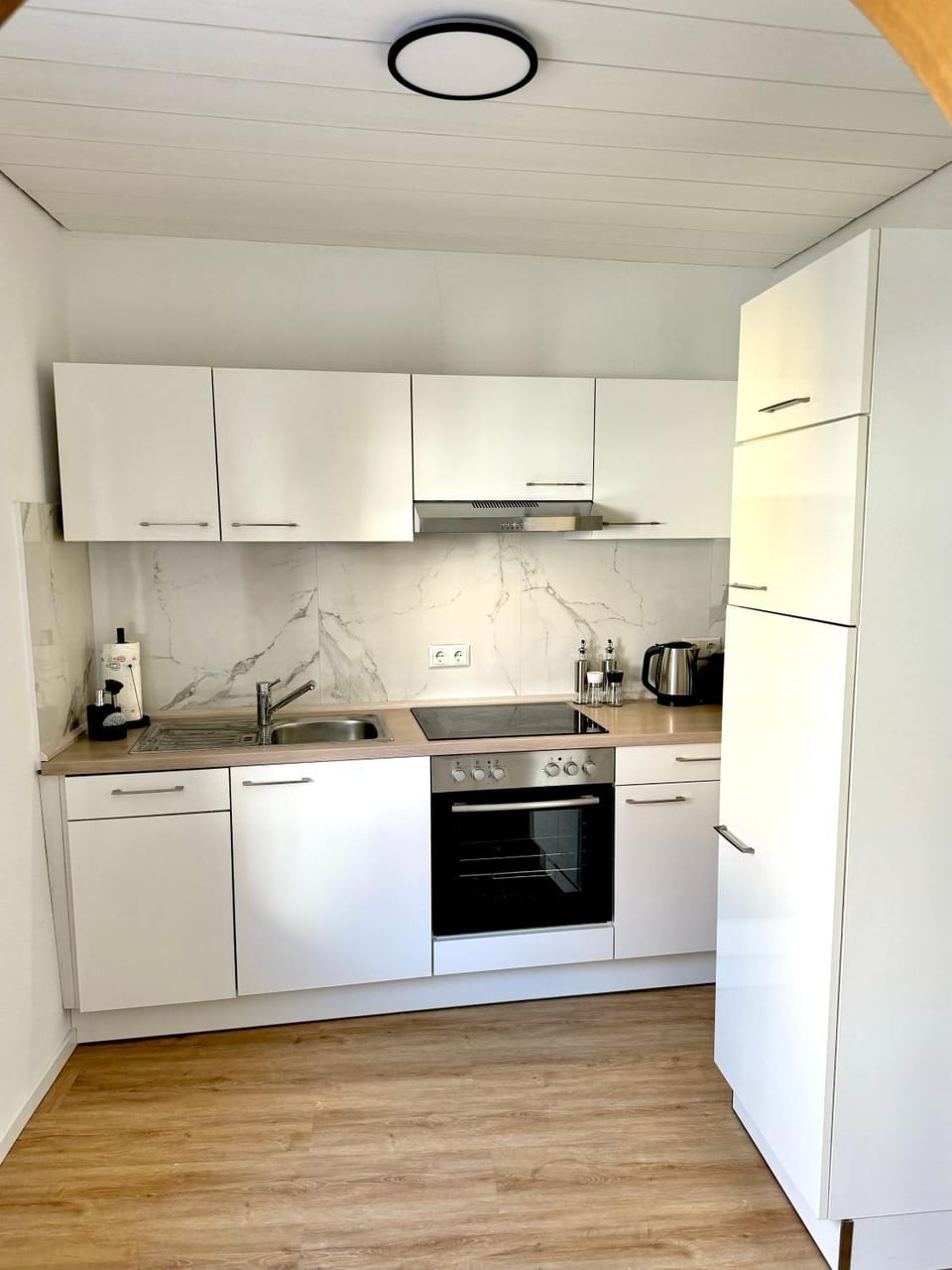 Kitchen or kitchenette, stove, kitchen