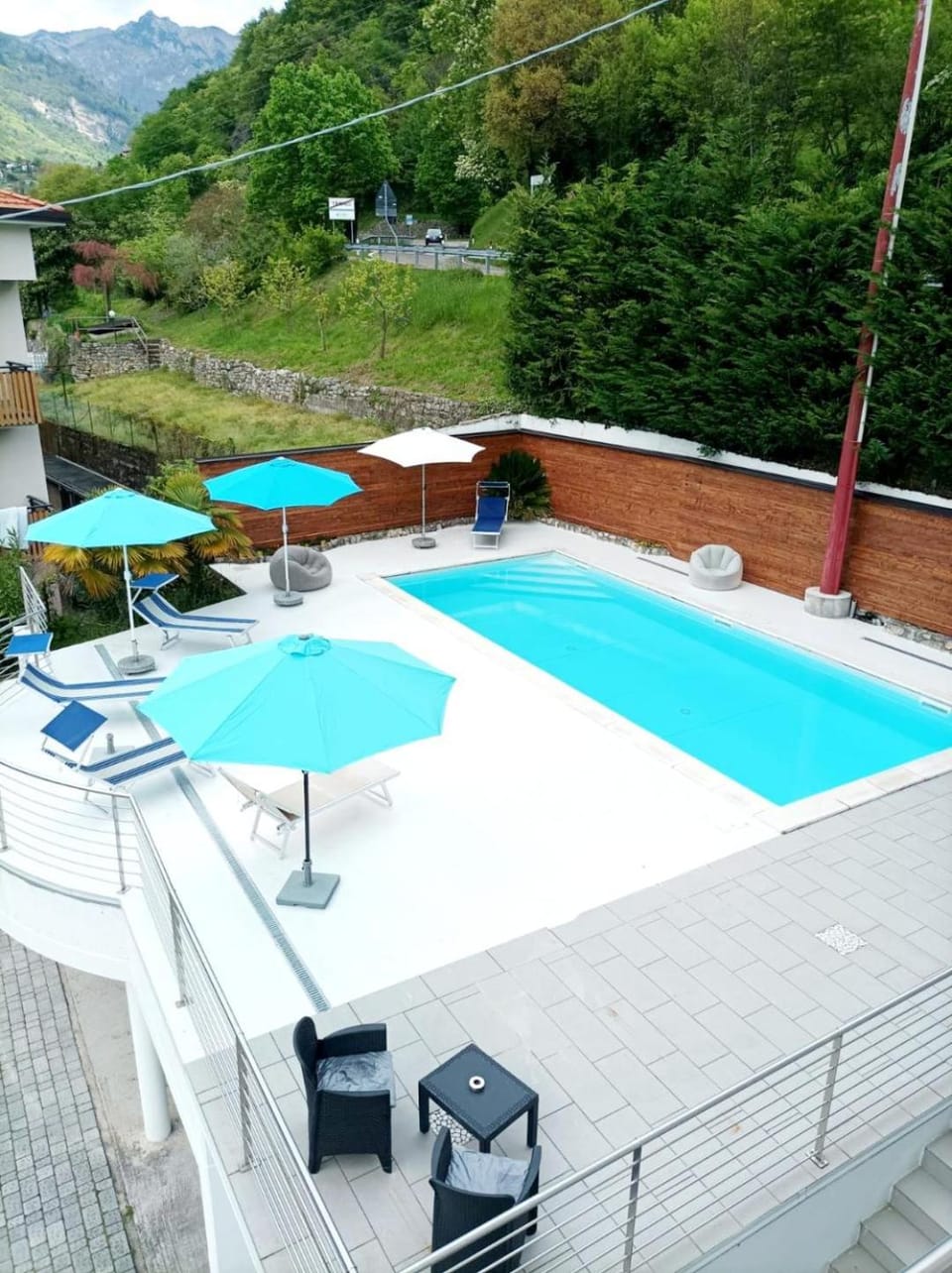 Patio, Day, Natural landscape, Mountain view, Pool view, Swimming pool, sunbed