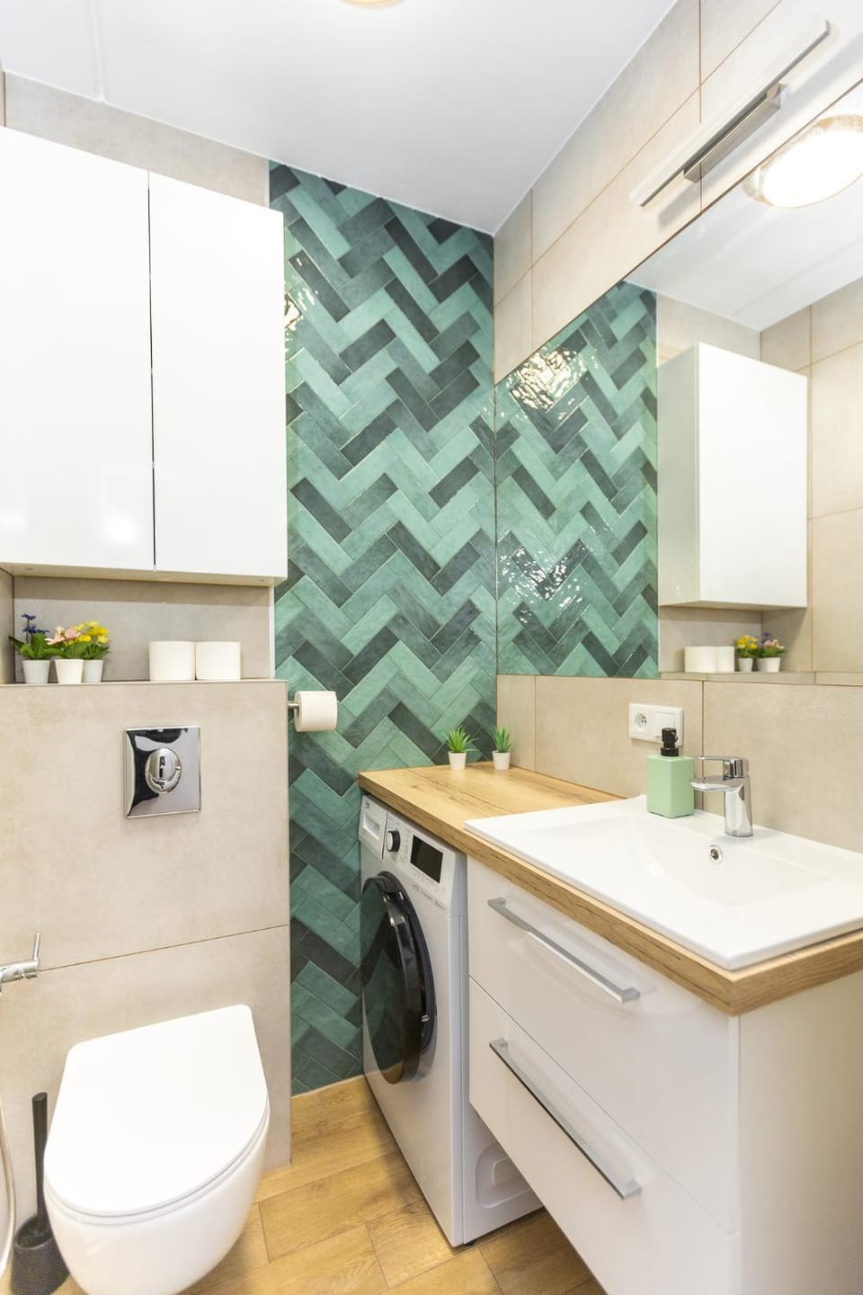 Bathroom, Kitchen or kitchenette, washing machine
