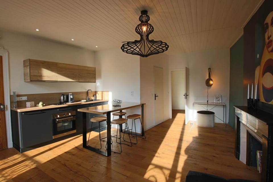 Kitchen or kitchenette, oven, stove, toaster