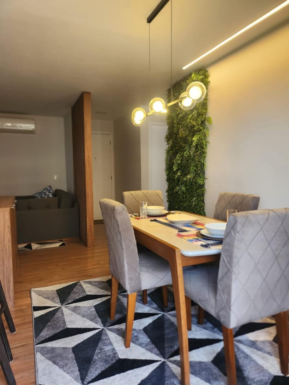 Living room, Seating area, Dining area, air conditioner