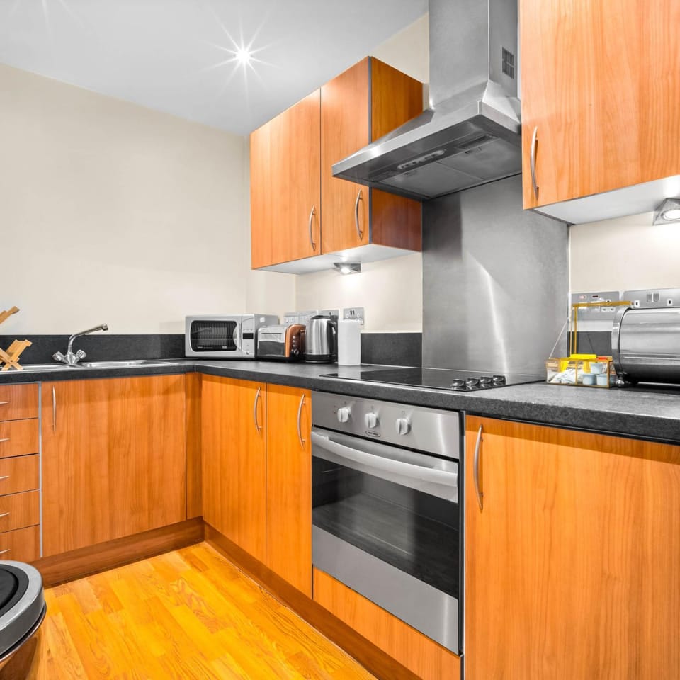 Kitchen or kitchenette, toaster