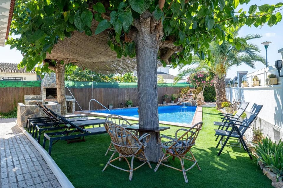 Patio, Day, BBQ facilities, Garden, Garden view, Pool view, Swimming pool, sunbed