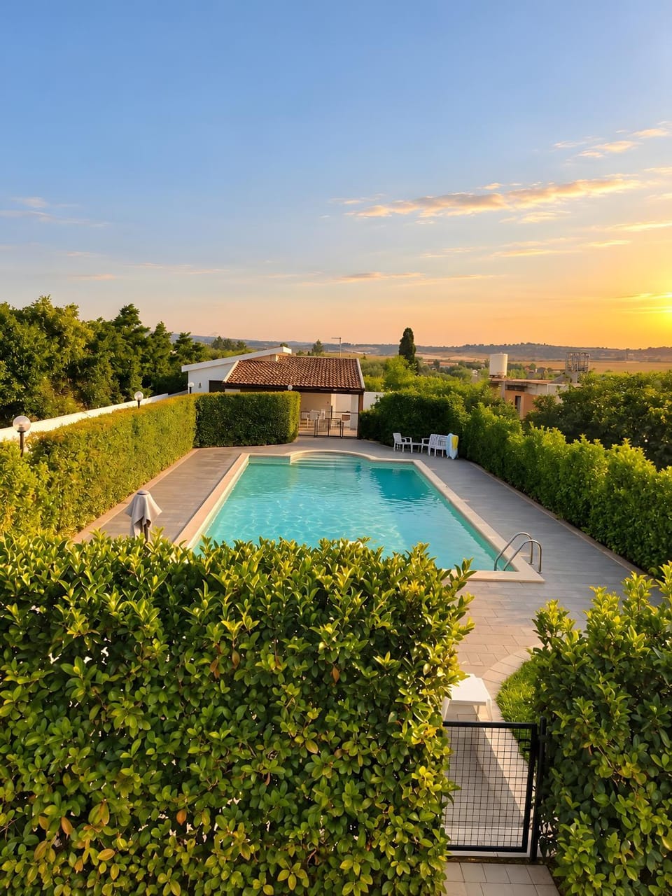 Property building, Living room, Swimming pool