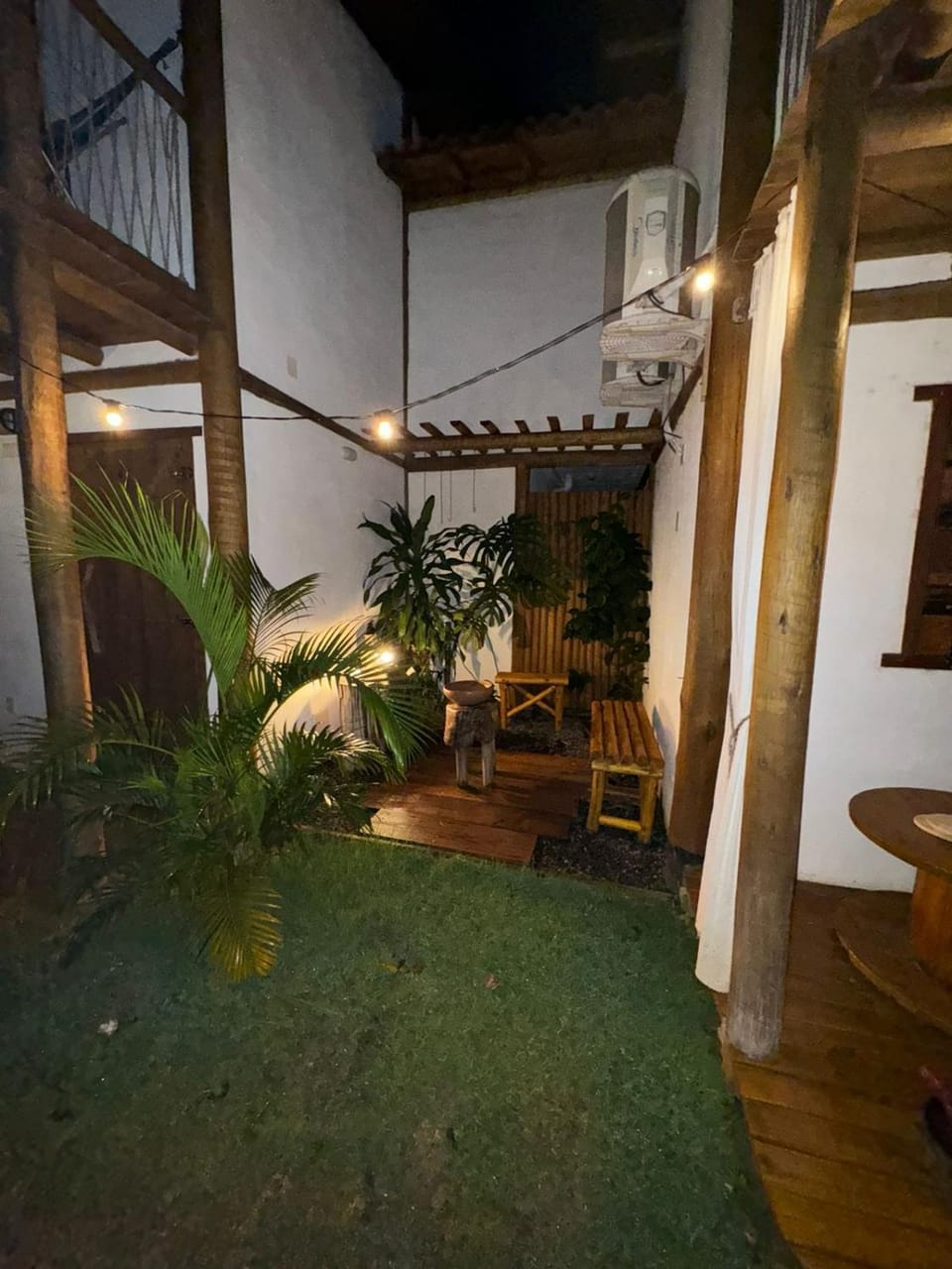 Patio, Night, Garden, Garden view