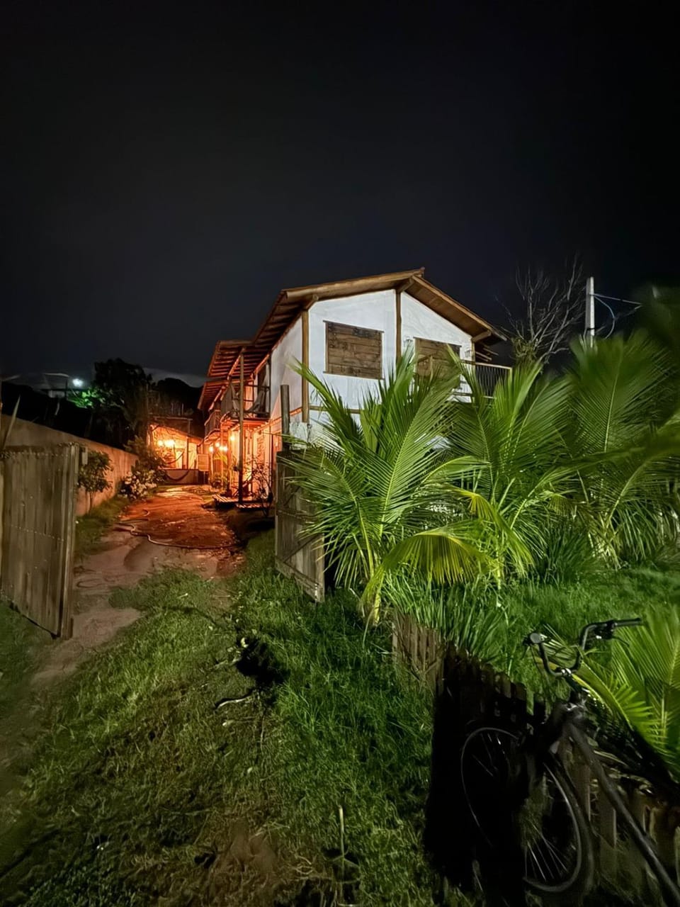 Property building, Night, Garden, Garden view