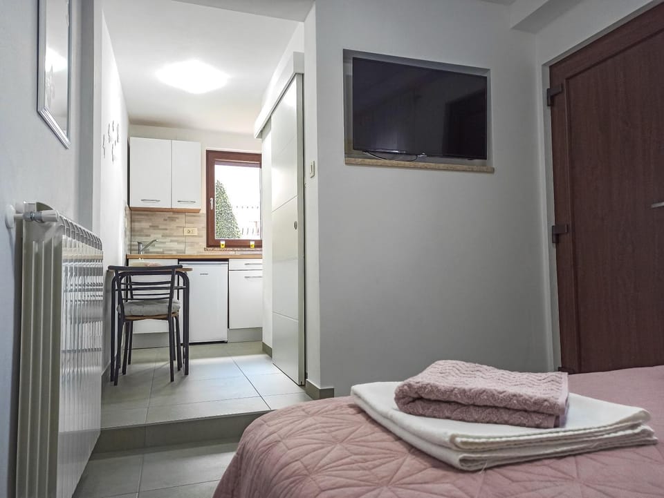 Bed, TV and multimedia, Kitchen or kitchenette, Dining area, Bedroom